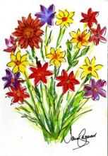 Jane SEYMOUR: Youthful Narcissus and Marigold Bouquet