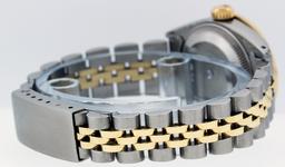 Rolex Ladies Quickset Two Tone Champagne Diamond Lugs Datejust Wristwatch