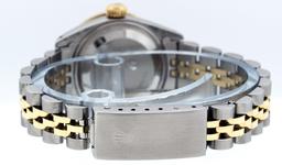 Rolex Ladies Quickset Two Tone Champagne Diamond Lugs Datejust Wristwatch