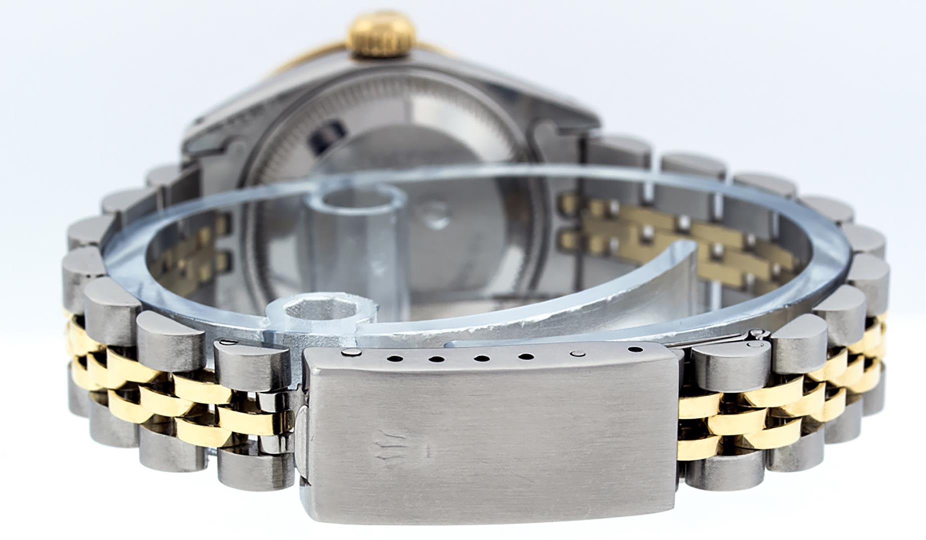 Rolex Ladies Quickset Two Tone Champagne Diamond Lugs Datejust Wristwatch