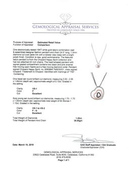 1.20 ctw Diamond Pendant And Chain - 18KT White Gold
