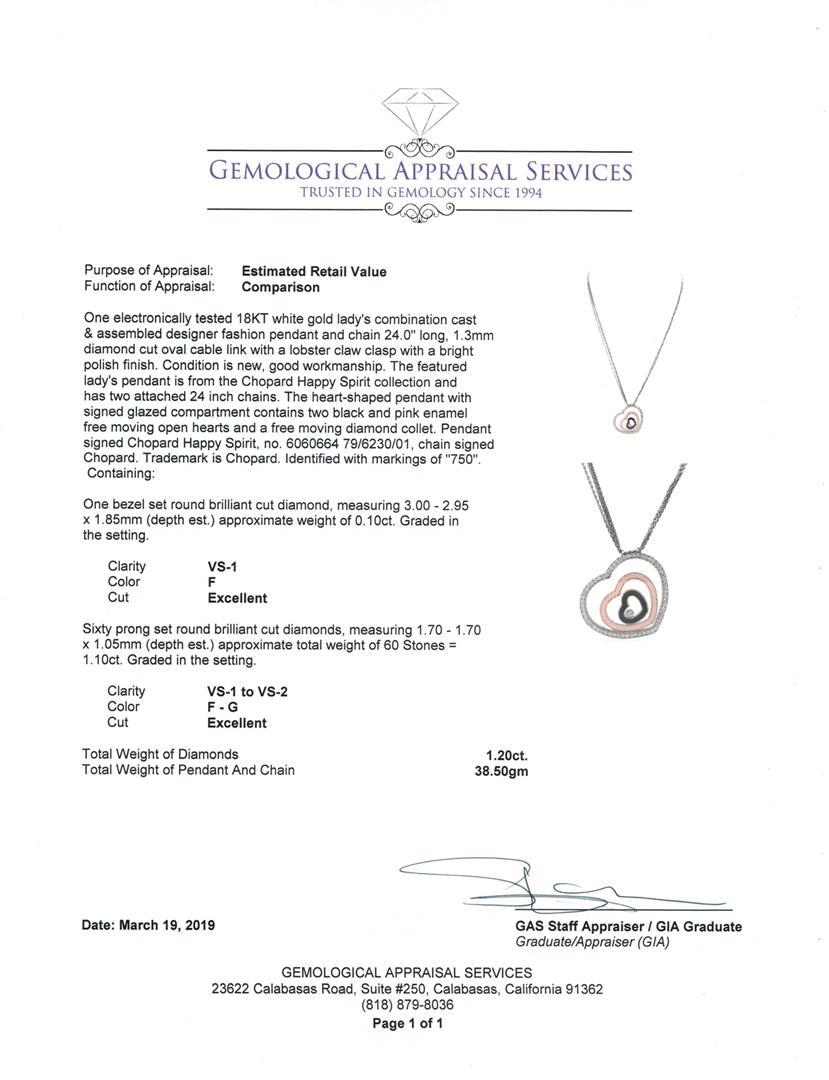 1.20 ctw Diamond Pendant And Chain - 18KT White Gold