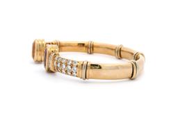 18KT Yellow Gold 9.26 ctw Amethyst, Citrine & Diamond Flex Bangle Bracelet