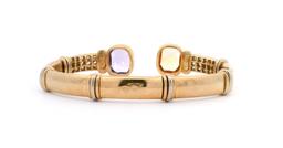 18KT Yellow Gold 9.26 ctw Amethyst, Citrine & Diamond Flex Bangle Bracelet