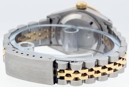 Rolex Ladies Two Tone Quickset Blue Vignette Diamond Datejust Wristwatch 26MM
