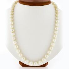 Classic 30" Long 8-8.5mm Round Cultured Pearl Single Strand Slip On Necklace