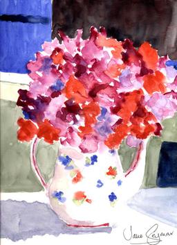 Jane SEYMOUR: Sweet Peas Bouquet in Floral Tea Pot III.
