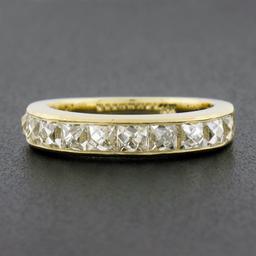 NEW 18k Yellow Gold 1.75 ctw French Cut Channel Diamond Stack Wedding Band Ring