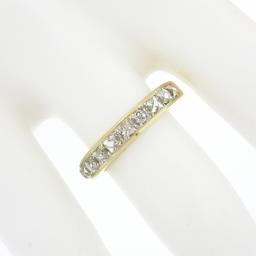 NEW 18k Yellow Gold 1.75 ctw French Cut Channel Diamond Stack Wedding Band Ring