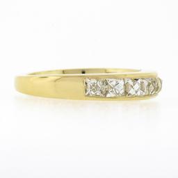 NEW 18k Yellow Gold 1.75 ctw French Cut Channel Diamond Stack Wedding Band Ring
