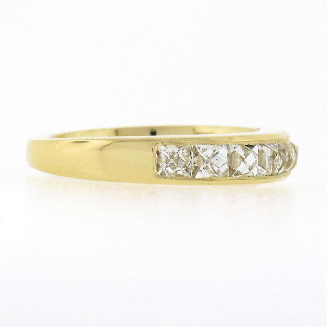 NEW 18k Yellow Gold 1.75 ctw French Cut Channel Diamond Stack Wedding Band Ring