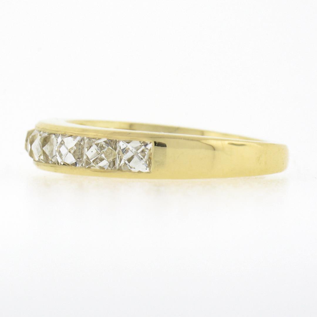 NEW 18k Yellow Gold 1.75 ctw French Cut Channel Diamond Stack Wedding Band Ring