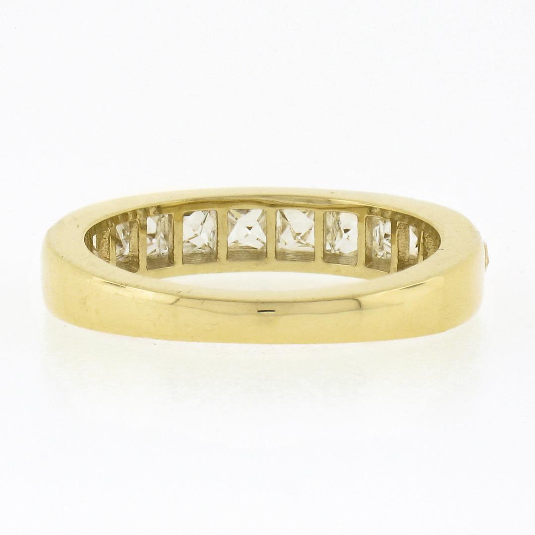 NEW 18k Yellow Gold 1.75 ctw French Cut Channel Diamond Stack Wedding Band Ring