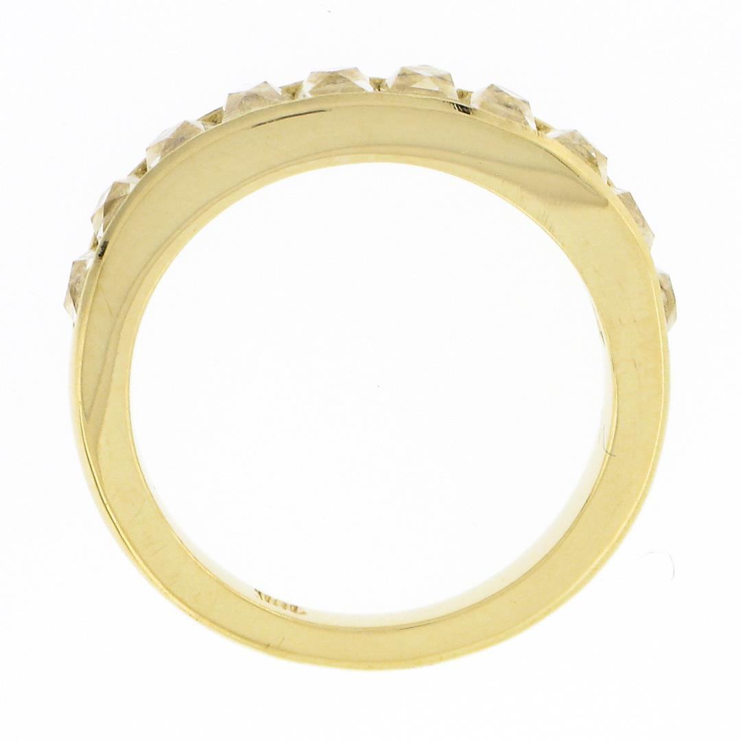 NEW 18k Yellow Gold 1.75 ctw French Cut Channel Diamond Stack Wedding Band Ring