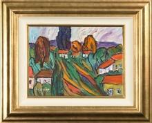 Green hills and Burnished Trees by Manor Shadian