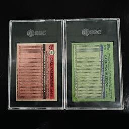 Set of (2) 1981 & 1982 Topps Carl Yastrzemski Graded Cards