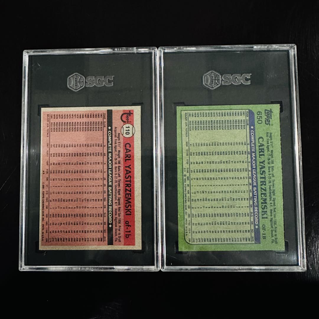 Set of (2) 1981 & 1982 Topps Carl Yastrzemski Graded Cards