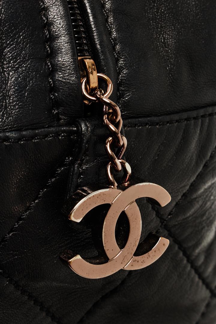 Chanel Black Quilted Lambskin Cloudy Bundle Bowler Bag