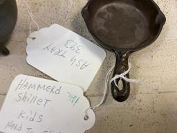 Hard to Find Kids Hammered Skillet, and Cast Iron Ashtray