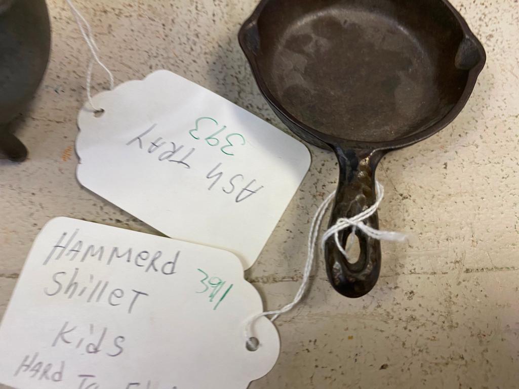 Hard to Find Kids Hammered Skillet, and Cast Iron Ashtray