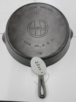 Griswold #10 716 Cast Iron Skillet Large Block logo