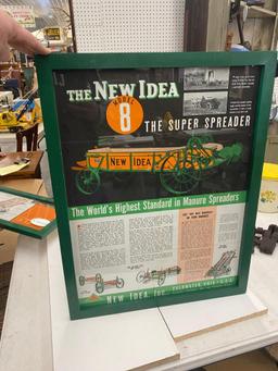 New Idea Model 8 Manure Spreader Advertisement in Frame 20in x 26in