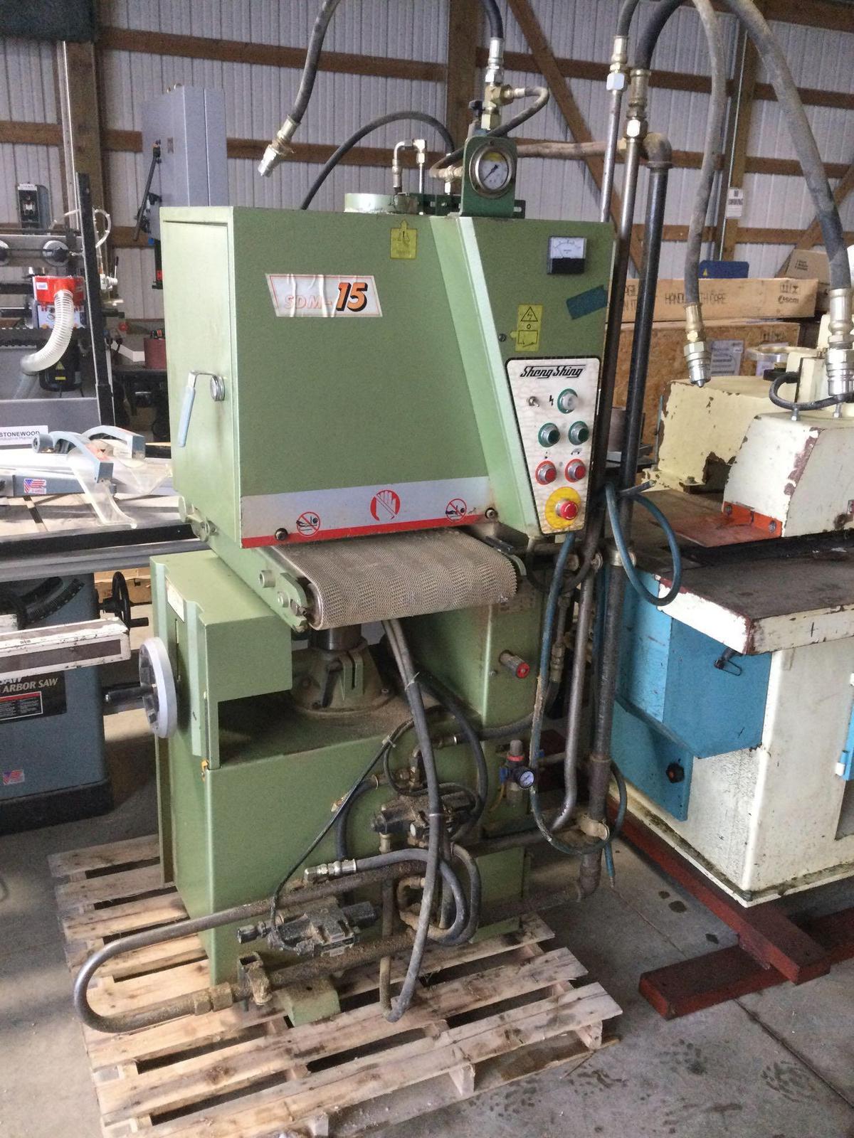(12148)- Sheng-Shing 15 inch widebelt sander, hydraulic, model SDM-15