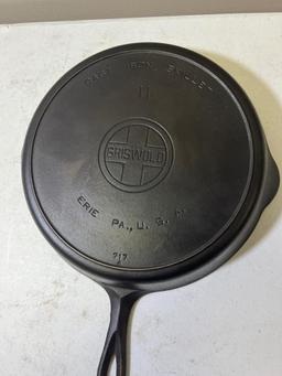 Griswold No. 11 Large Block Logo Cast Iron skillet, w/ heat ring