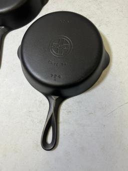 2- Griswold No. 5 Small Block Logo Skillets