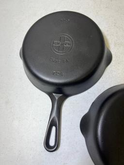 2- Griswold No. 5 Small Block Logo Skillets