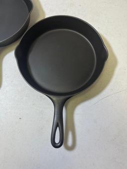Pair of National No. 8 Cast Iron Skillets with heat rings