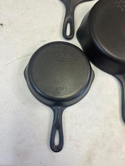 5- Wagnerware Cast Iron Skillets, Nos. 3,5,6,8 and 10