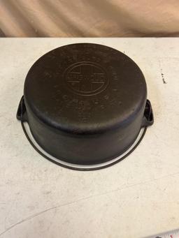 Griswold No. 8 Large Block Cast Iron Dutch Oven, no lid