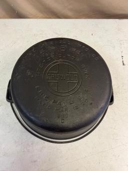 Griswold No. 8 Large Block Cast Iron Dutch Oven, no lid