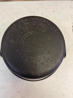 Griswold No. 8 Large Block Cast Iron Dutch Oven, no lid