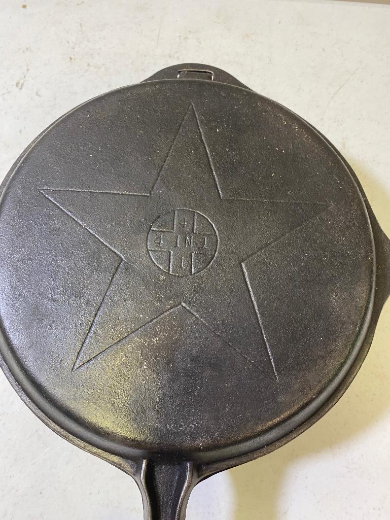 Lodge 4 In 1 Star Chicken Fryer With Hinged Lid Double Skillet