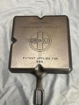 Colonial Griswold Breakfast Cast Iron Skillet, Large Block Logo