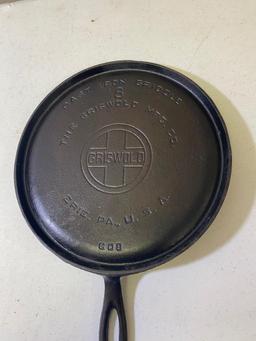 Griswold No. 8 Griddle, Large Block Logo, mold 608