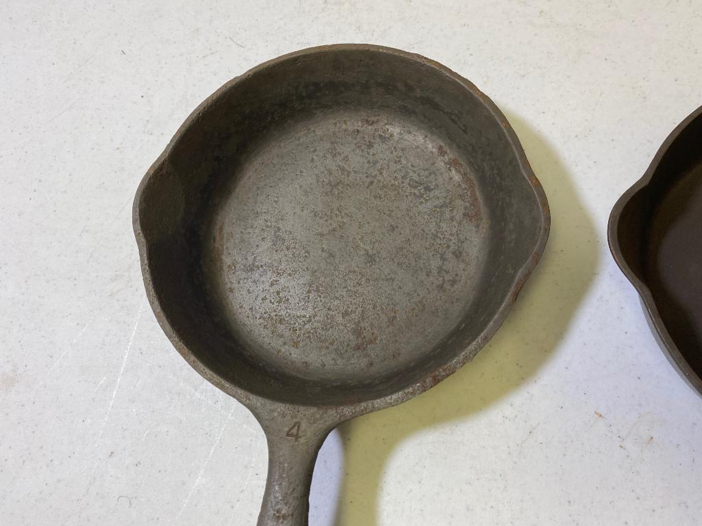 2- Griswold No. 4 Small Block Skillets