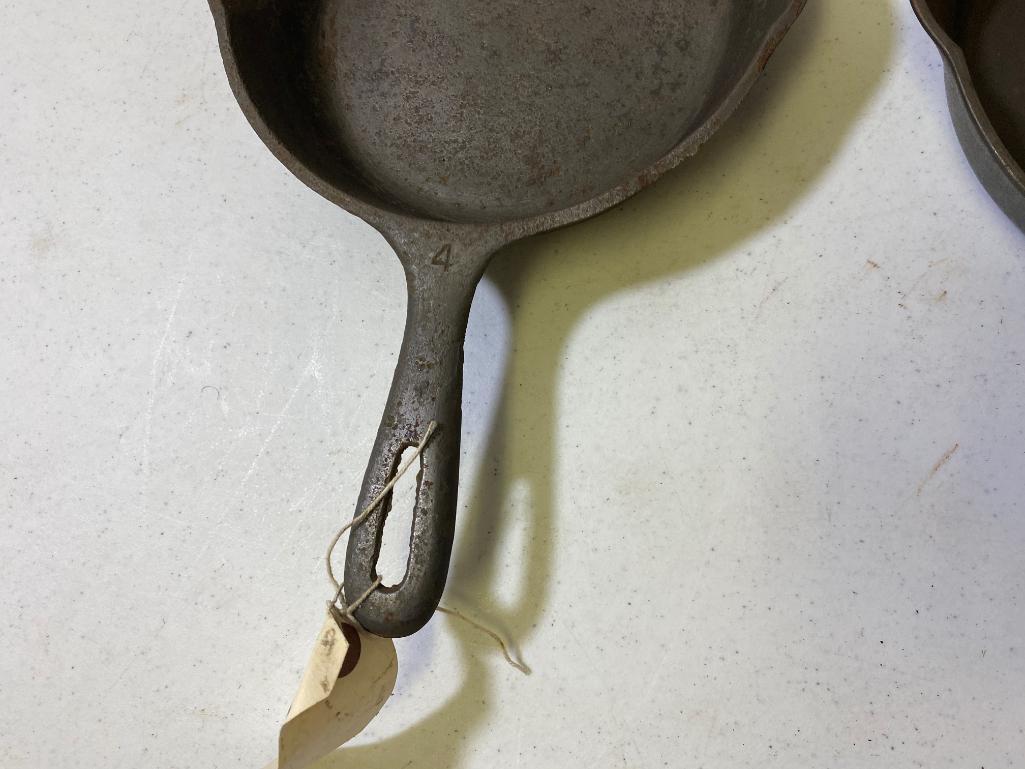 2- Griswold No. 4 Small Block Skillets