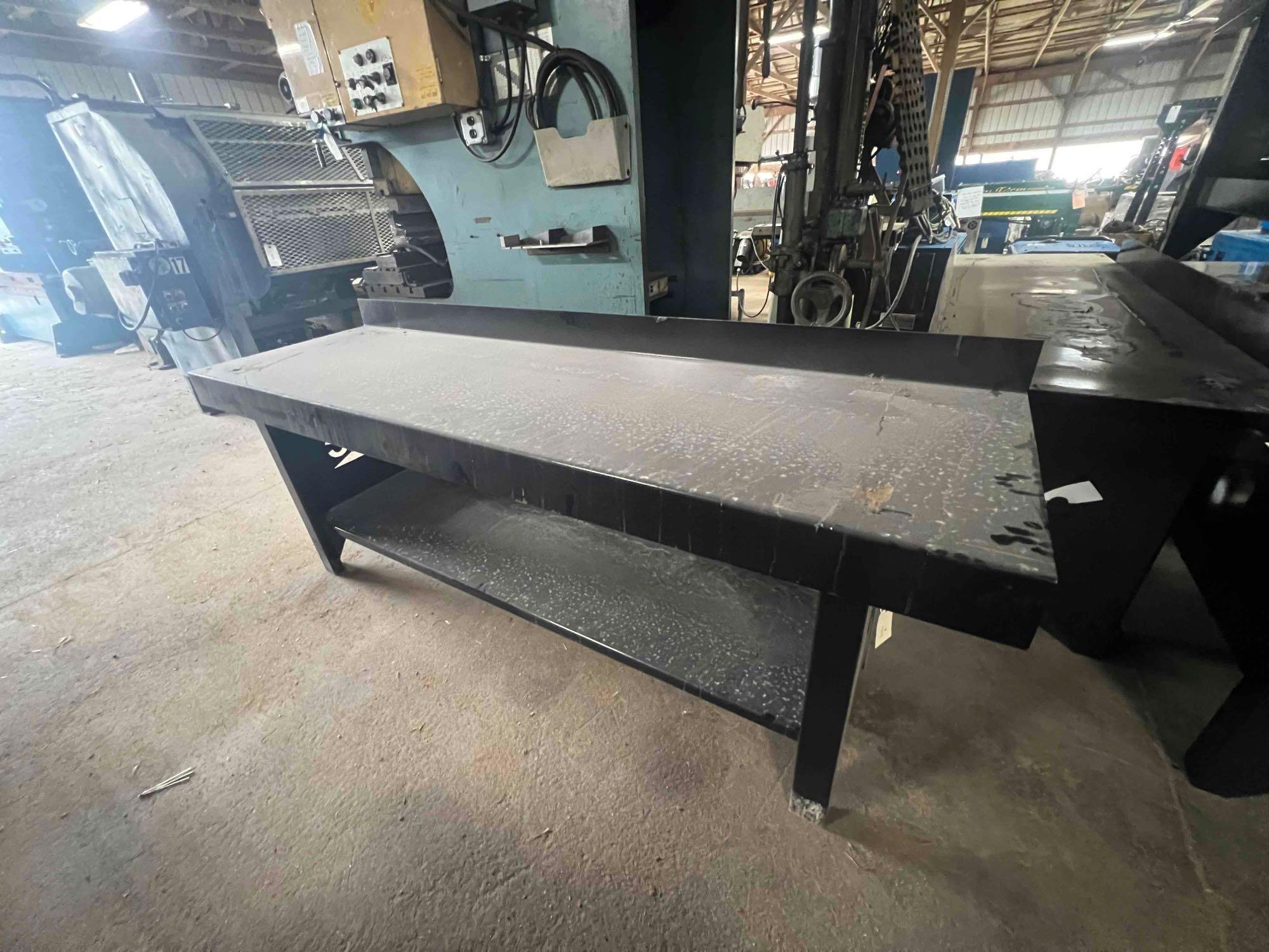 (19064)- KC Metal worktable, 7'6" x 32" x 25"