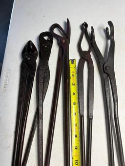 5- ASST BLACKSMITH/ FARRIER TONGS