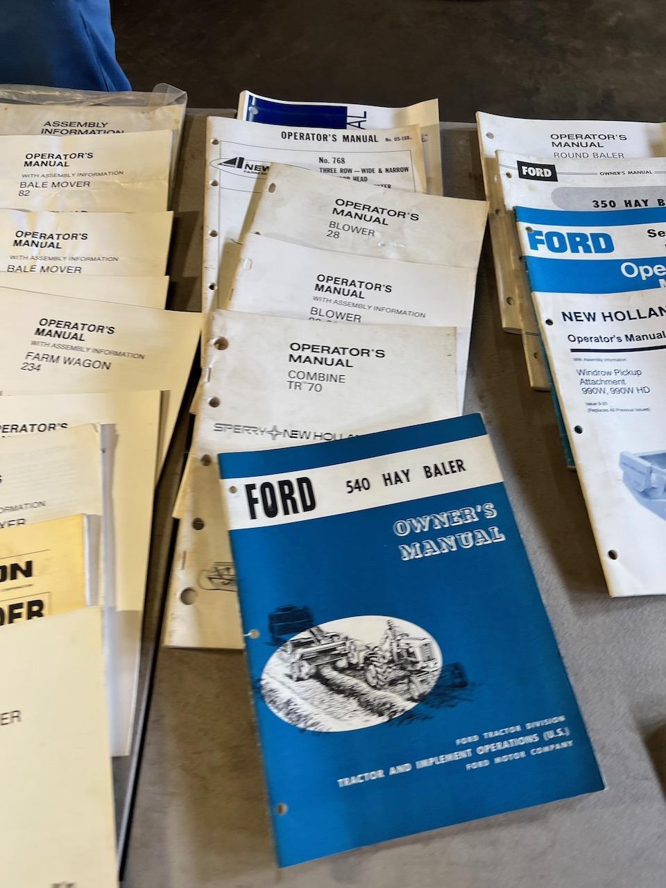 Large asst. of Ford/ New Holland Manuals