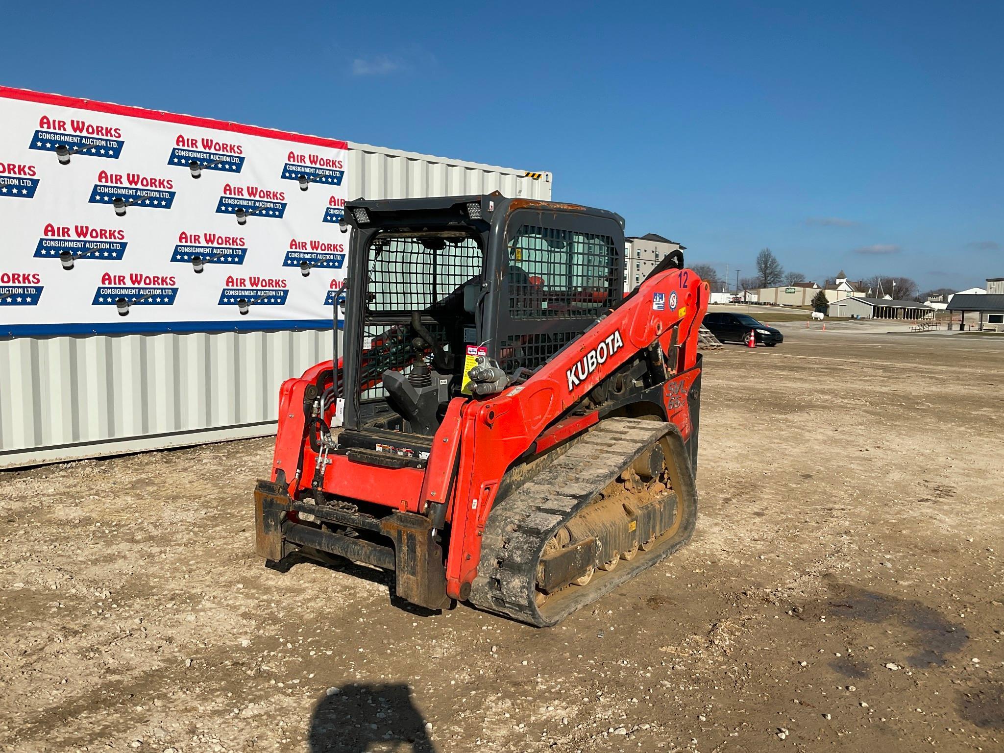 (INV577) Kubota SVL65-2 Trac Loader 763.6 Hours, In Good Condition