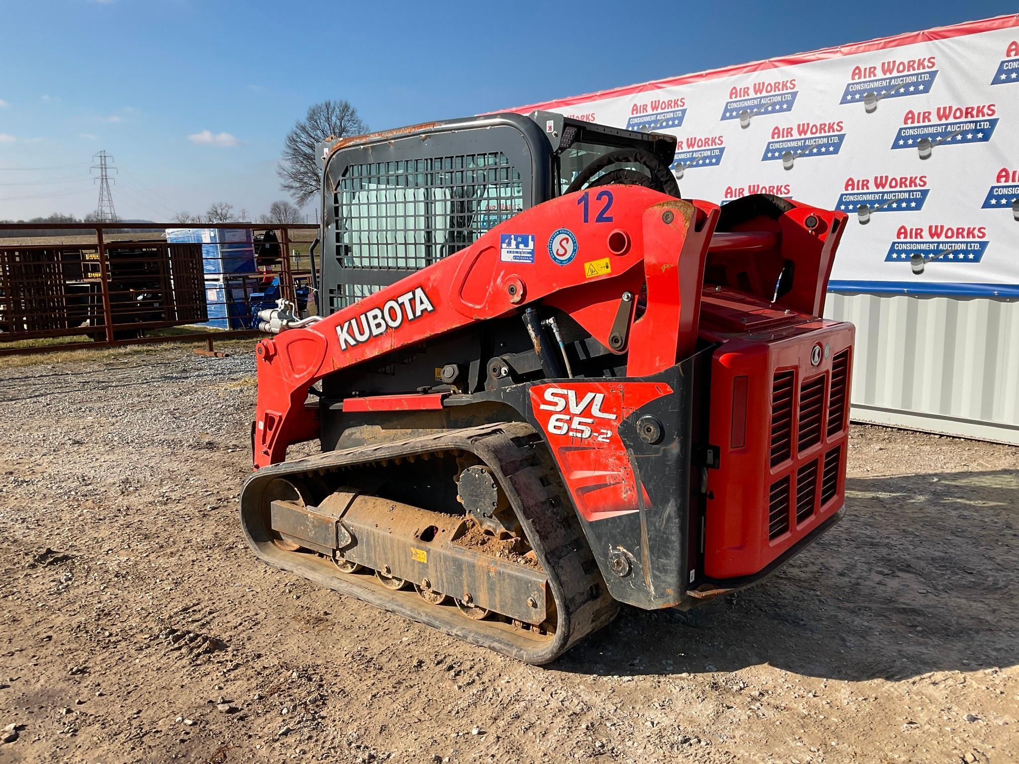 (INV577) Kubota SVL65-2 Trac Loader 763.6 Hours, In Good Condition