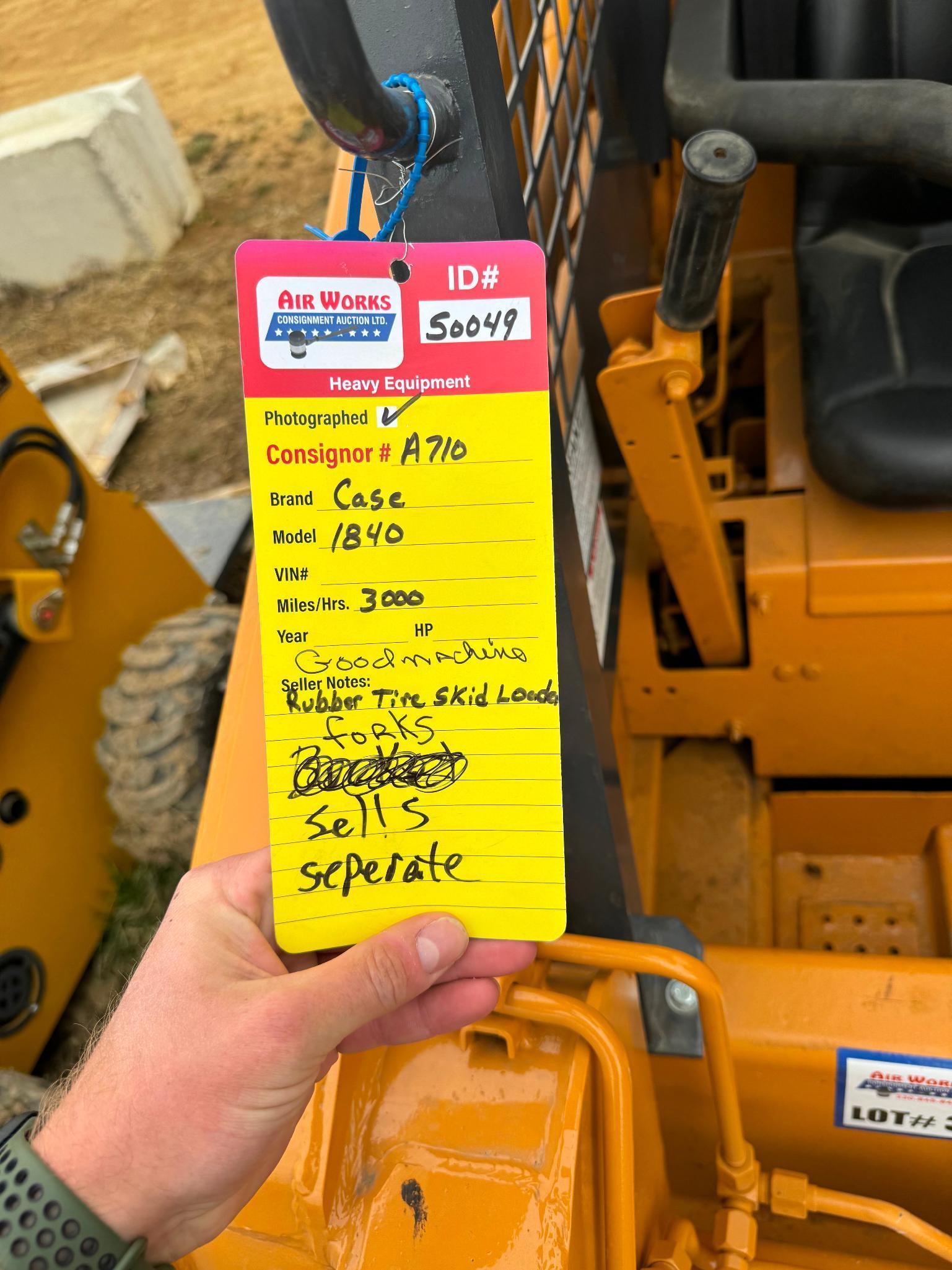 (INV50049) Case Model 1840 Skid Loader with Bucket and New Tires
