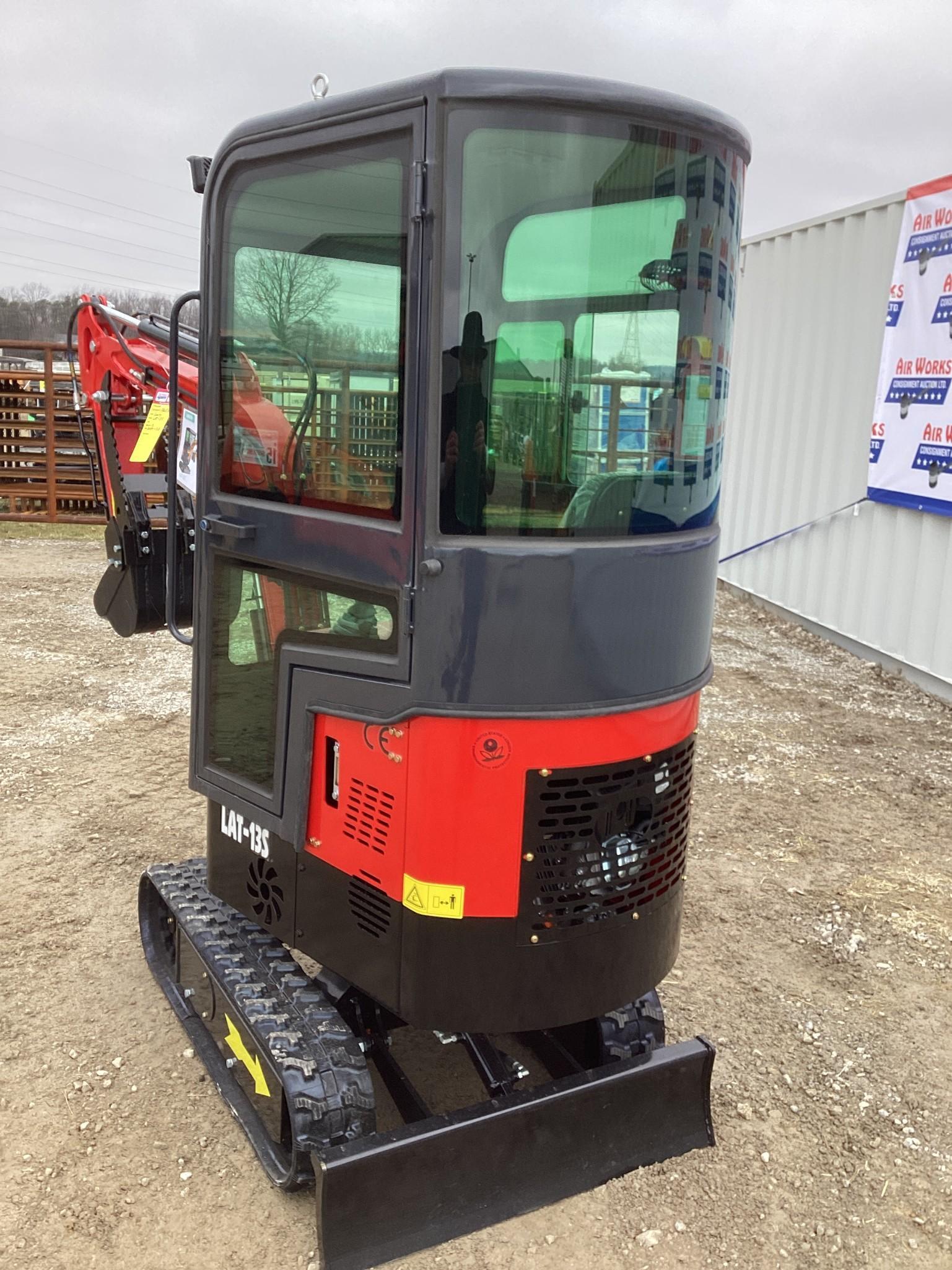 (INV535) New Unused Lanity Model LAT-13S Mini Excavator with Mechanical Thumb, Aux. Hydraulics