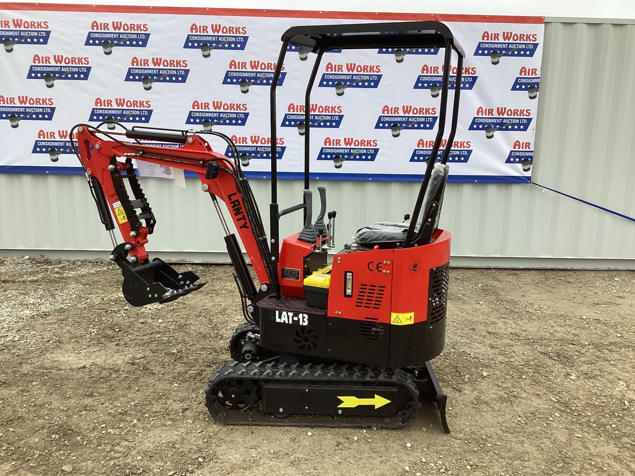 (INV531) New Unused Lanity Model LAT-13 Mini Excavator with Blade, Mechanical Thumb and Aux. Hyd.