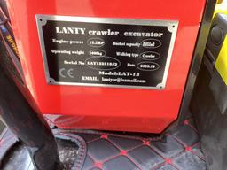 (INV531) New Unused Lanity Model LAT-13 Mini Excavator with Blade, Mechanical Thumb and Aux. Hyd.