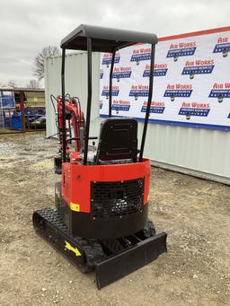 (INV531) New Unused Lanity Model LAT-13 Mini Excavator with Blade, Mechanical Thumb and Aux. Hyd.